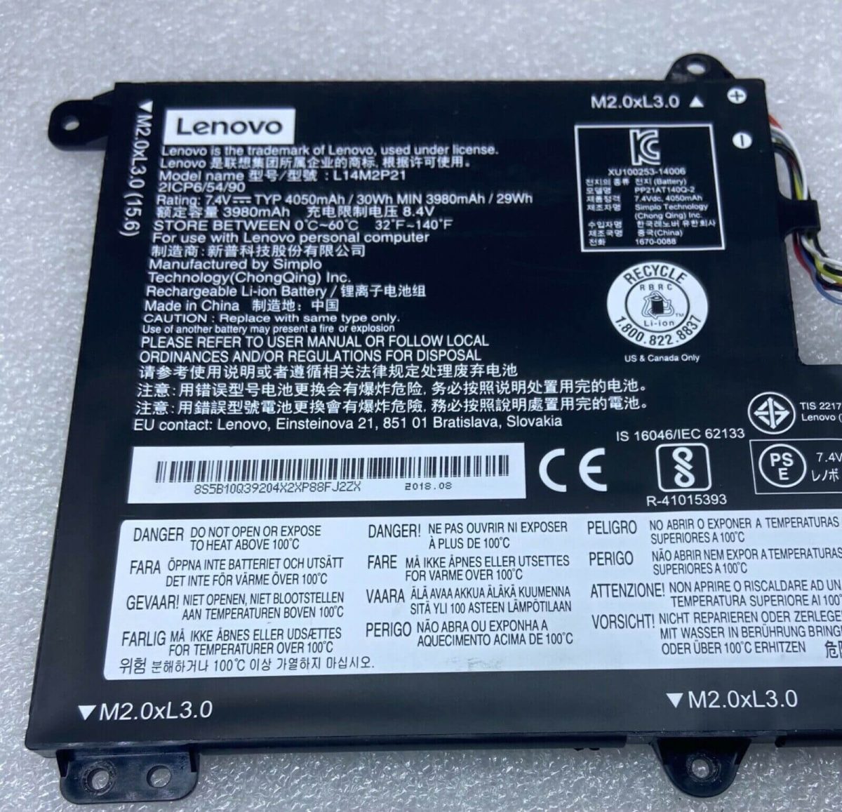 LENOVO Flex 3-1580 ( 80R4 )  - L14M2P21 Original Laptop Notebook Battery - Image 3