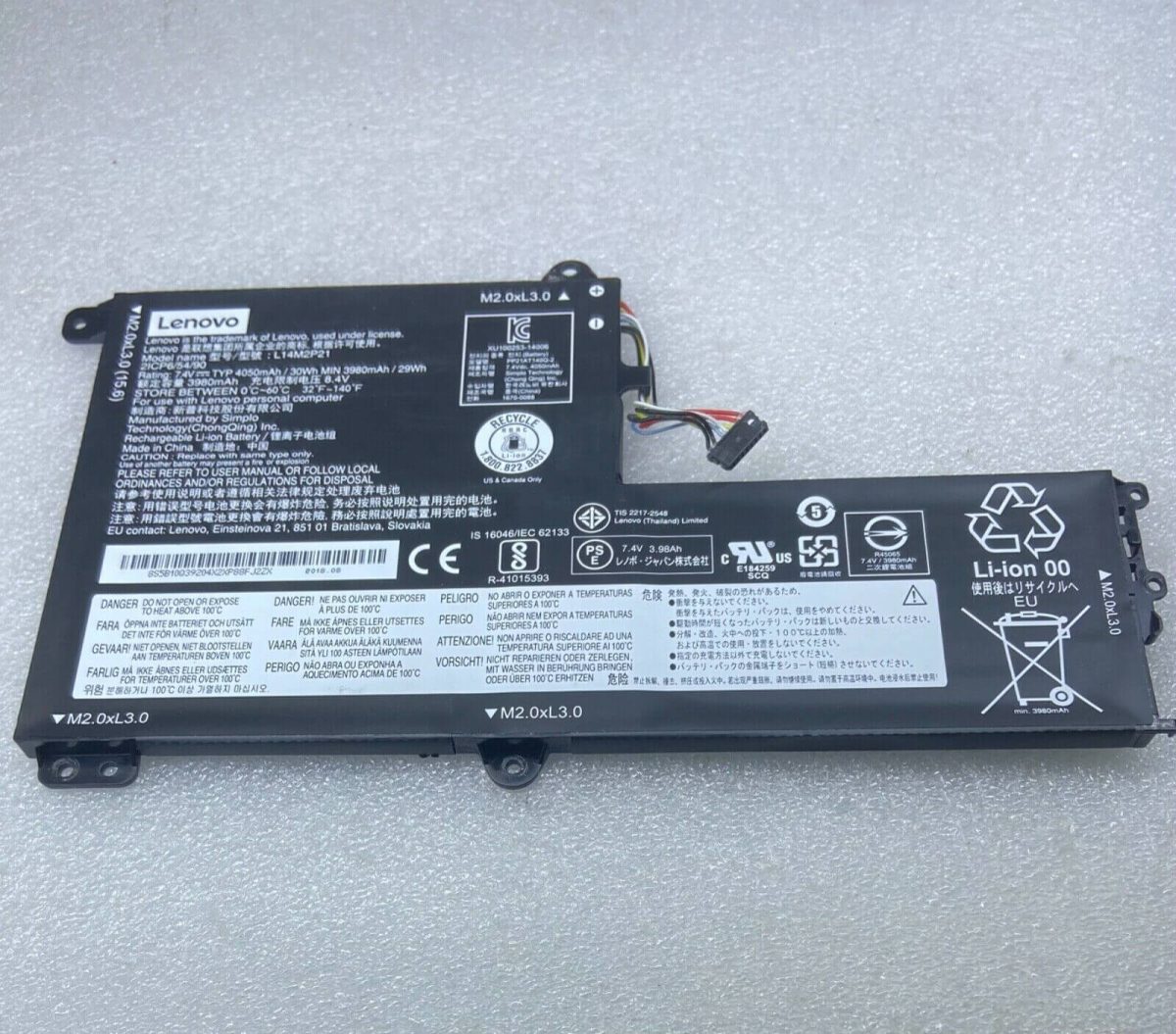 LENOVO Flex 3-1580 ( 80R4 )  - L14M2P21 Original Laptop Notebook Battery - Image 4