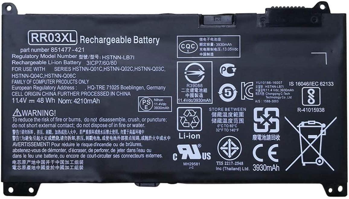 Splendid Branded Laptop Battery for HP RR03XL High Quality Battery