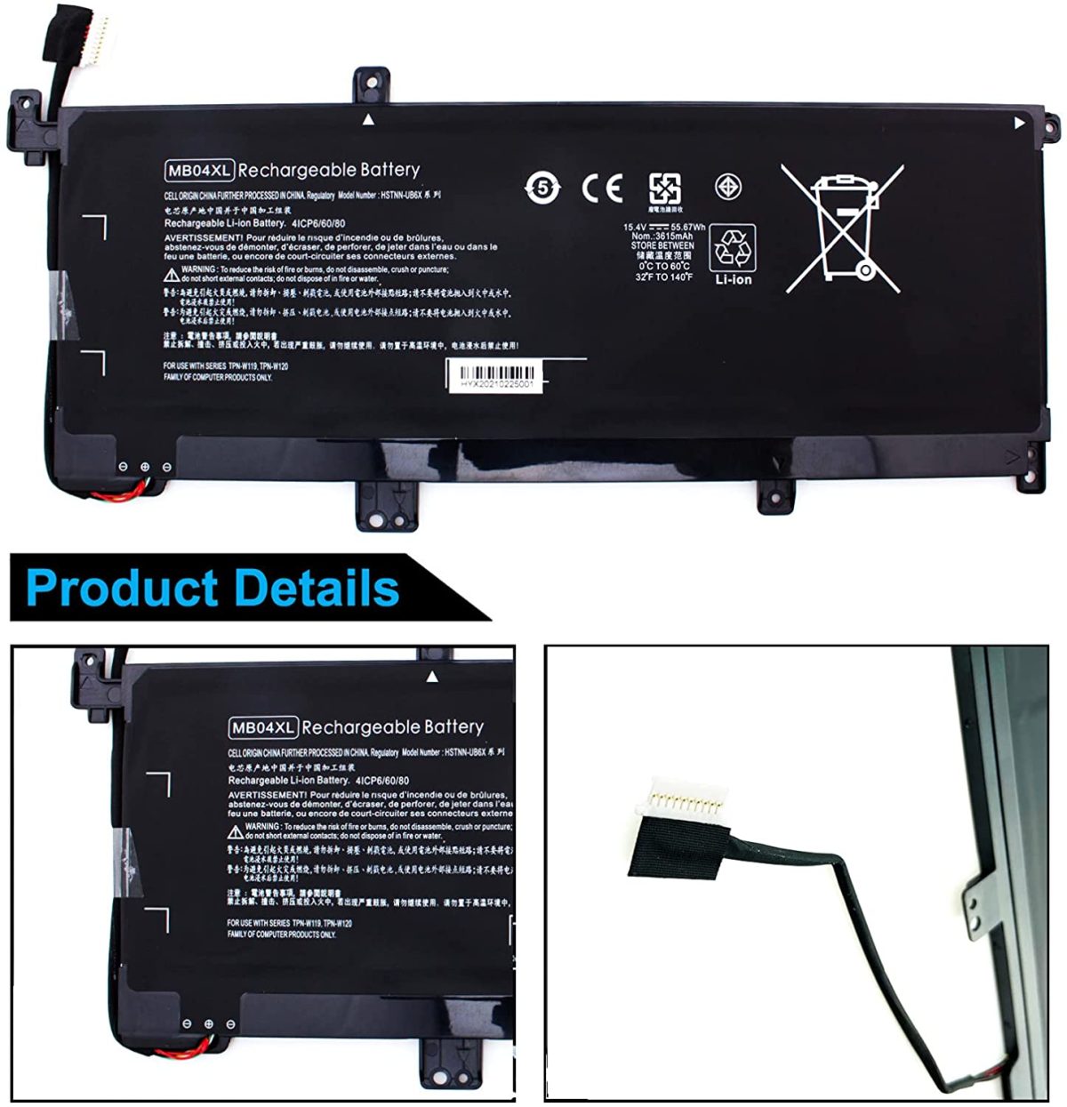 Splendid Branded Laptop Battery for HP MB04XL High Quality Battery - Image 3