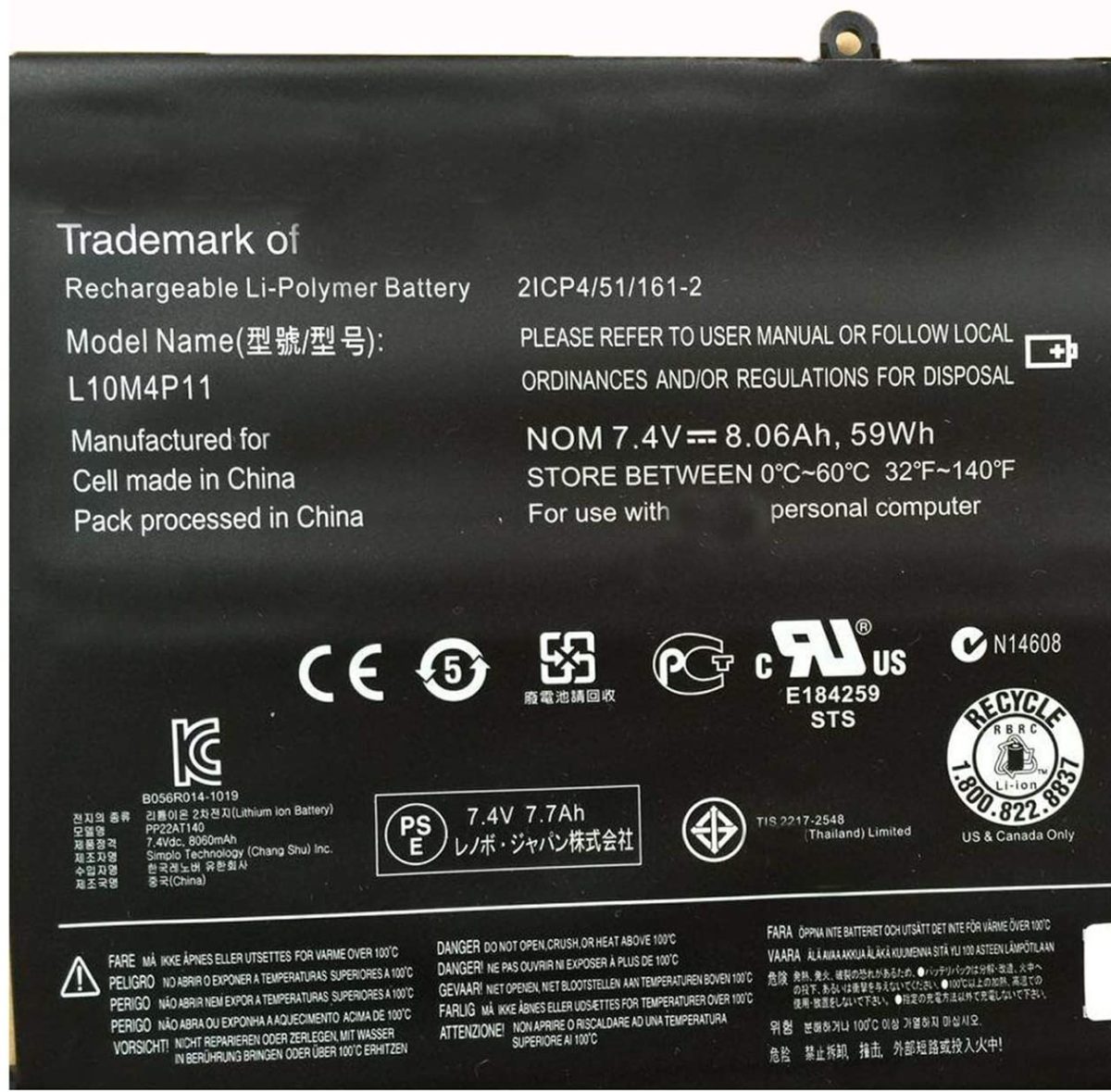 Splendid Branded Laptop Battery for LENOVO L10M4P11 High Quality Battery - Image 2