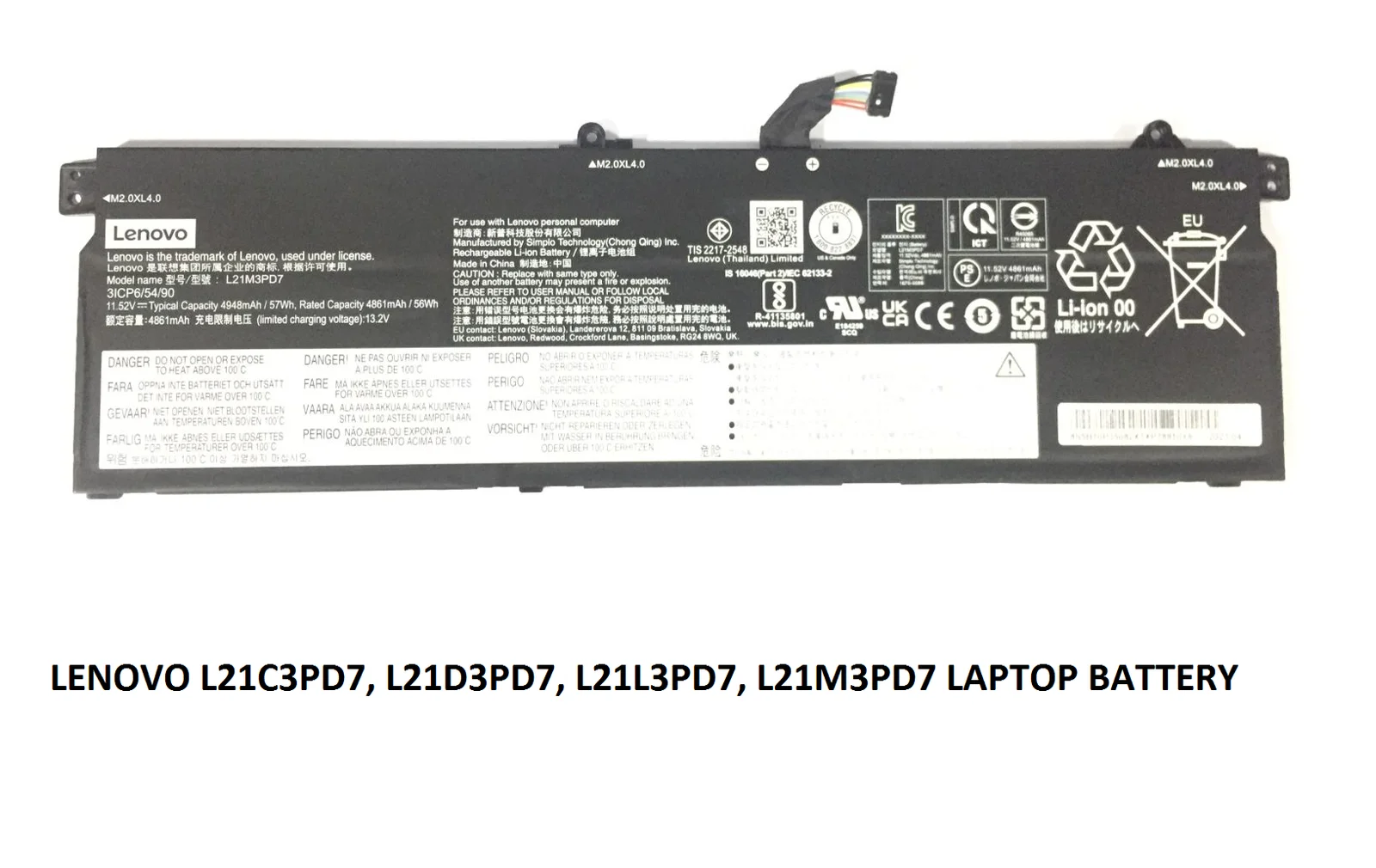 1 LENOVO L21C3PD7 - L21C3PD7 Original  Laptop Notebook Battery - Image 1