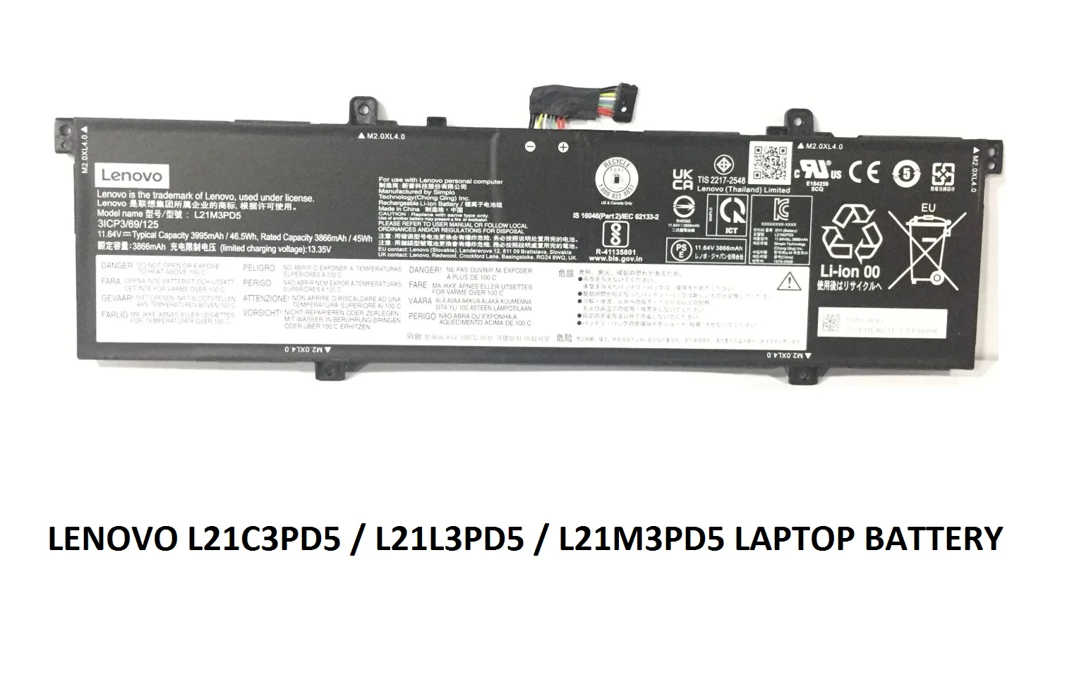 1 LENOVO L21C3PD5 - L21C3PD5 Original  Laptop Notebook Battery - Image 1