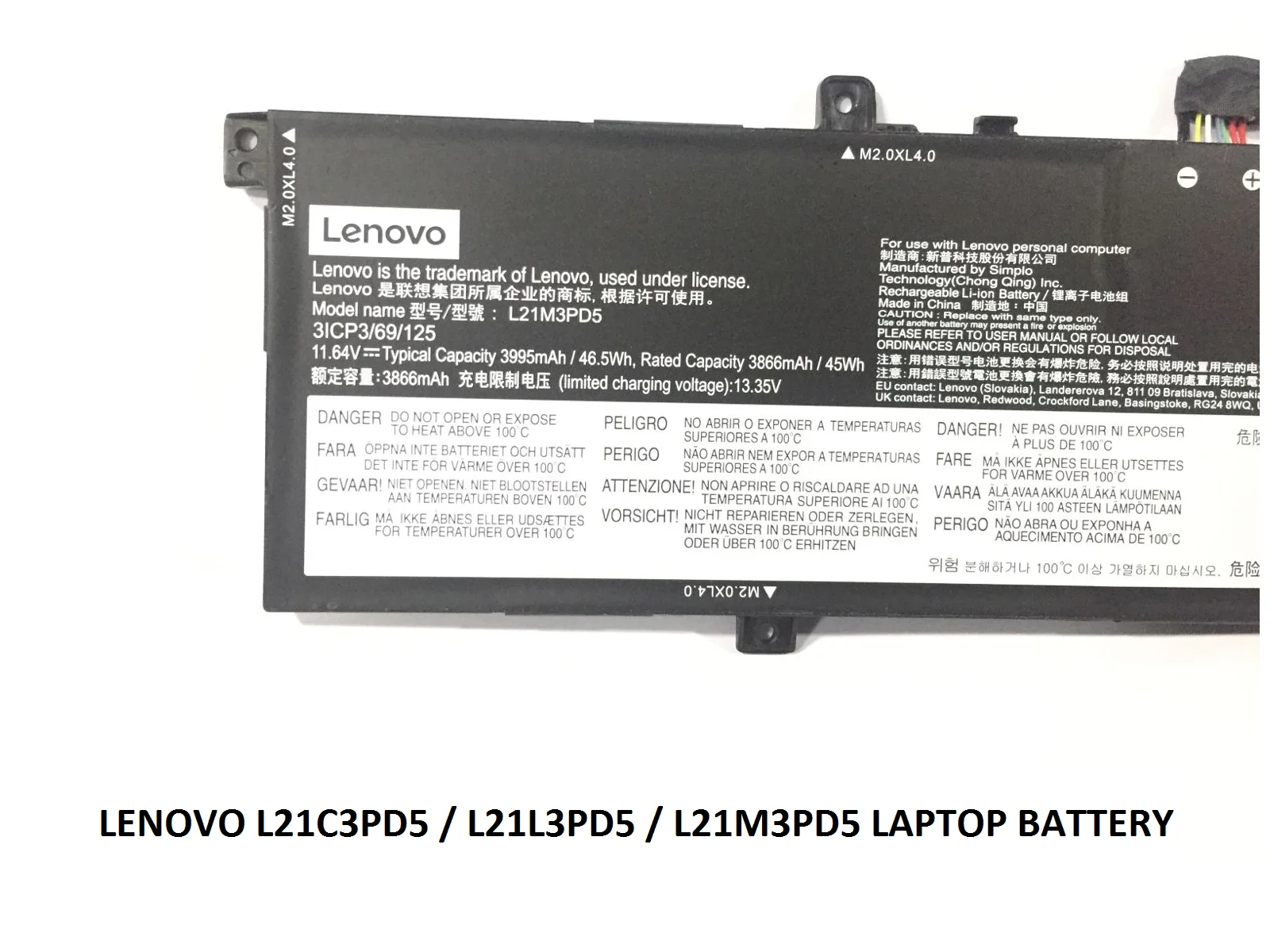 3 LENOVO L21C3PD5 - L21C3PD5 Original  Laptop Notebook Battery - Image 3