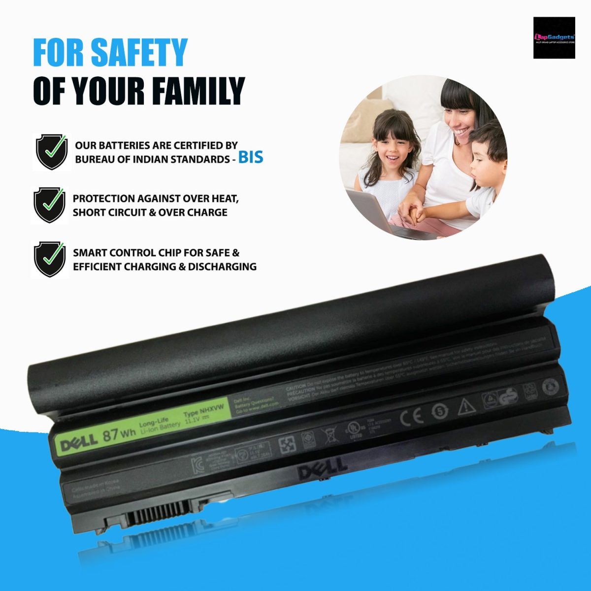9 CELL DELL E5420 - NHXVW Genuine Original  Laptop Notebook Battery - Image 7