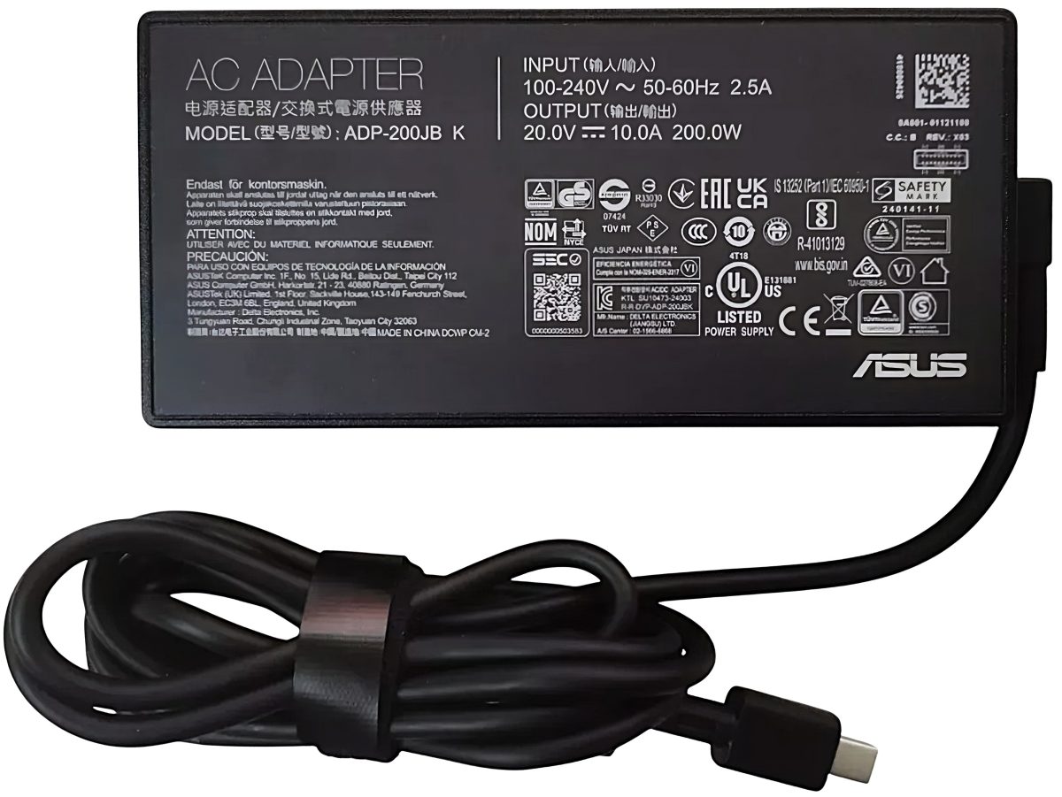 ASUS Laptop Charger 200W 20V 10A Original Adapter Model No: 90XB063N-MPW010 (Rectangle Pin) (1 Yr Warranty) (Power Cord Included) - Image 3