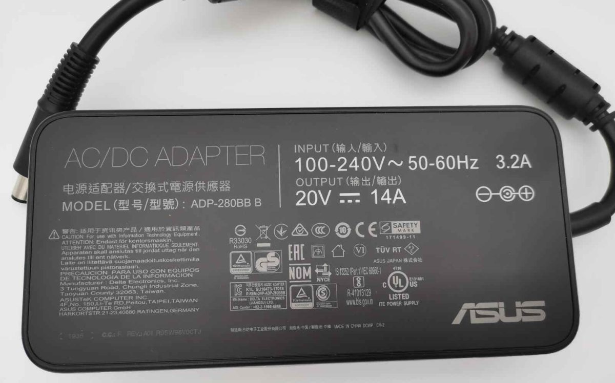 ASUS Laptop Charger 280W 20V 14A Original Adapter (7.4 mm x 5.0 mm) (1 Yr Warranty) (Power Cord Included) Model No : ADP-280EB F - Image 4