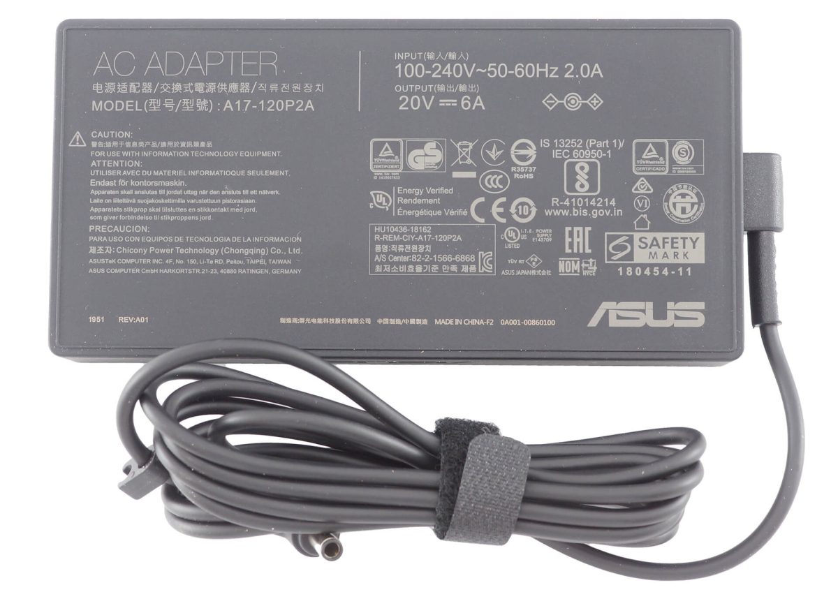 ASUS Laptop Charger 120W 20V 6A Original Adapter (6.0 mm x 3.7 mm) (1 Yr Warranty) (Power Cord Included) - Image 4