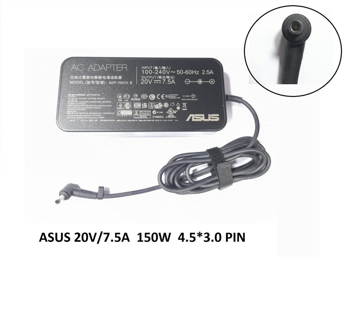 ASUS Laptop Charger 150W 20V 7.5A Original Adapter Model : Asus Vivobook F571GT-AL318T (4.5 mm x 3.0 mm) (1 Yr Warranty) (Power Cord Included) - Image 8