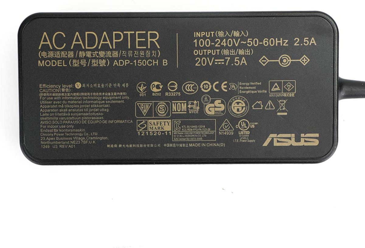 ASUS Laptop Charger 150W 20V 7.5A Original Adapter Model : Asus ROG F17-FX706HF (6.0 mm x 3.7 mm) (1 Yr Warranty) (Power Cord Included) - Image 5