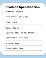 ASUS Laptop Charger 240W 20V 12.0A Original Adapter Model No: 0A001-00970700 (3.7 mm) (1 Yr Warranty) (Power Cord Included) - Image 12
