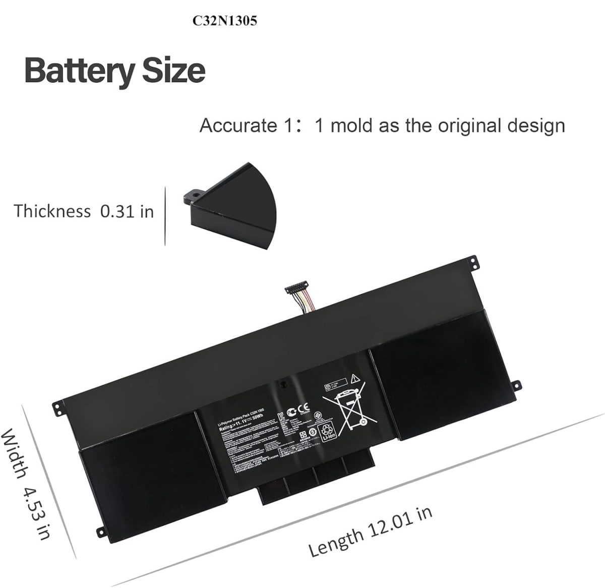 ASUS C32PhJ3 - C32N1305 Original Laptop Notebook Battery (1 Yr Warranty) - Image 7