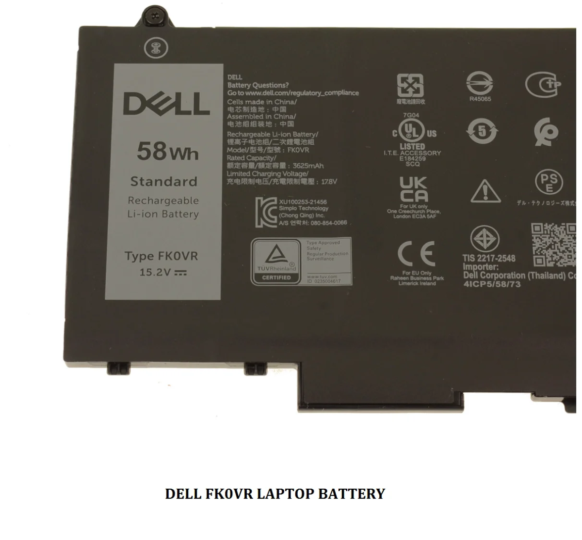 DELL 007KRV 07KRV 0H4PVC 0Y86WG 404T8 4FVJG D1GX0 H4PVC – FK0VR Genuine Original Laptop Notebook Battery ( 1 Yr Warranty ) - Image 4