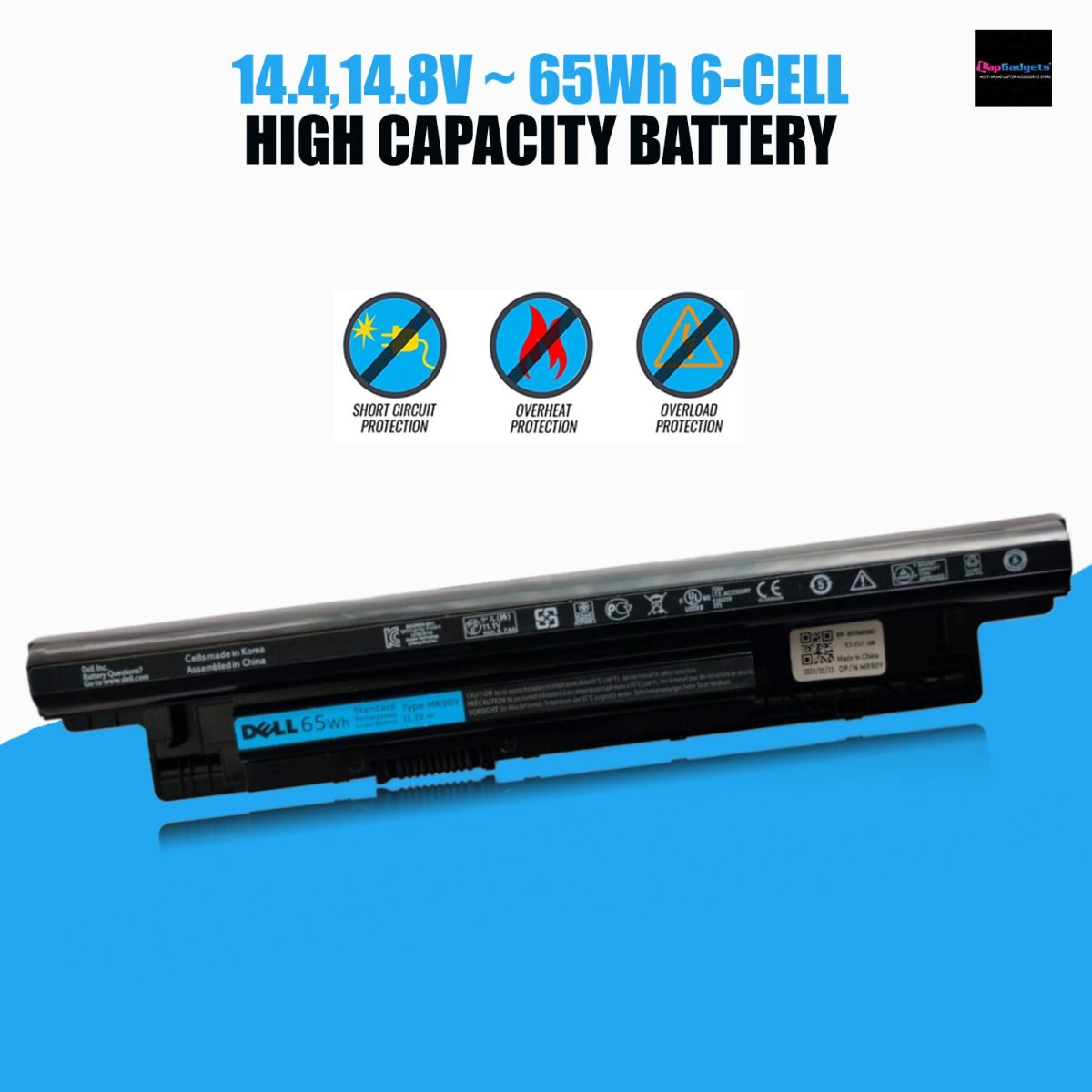 DELL 6HY59 4DMNG 4WY7C V8VNT FW1MN P40F002 9K1VP - 6 Cell MR90Y Genuine Original Laptop Notebook Battery ( 1 Yr Warranty ) - Image 10