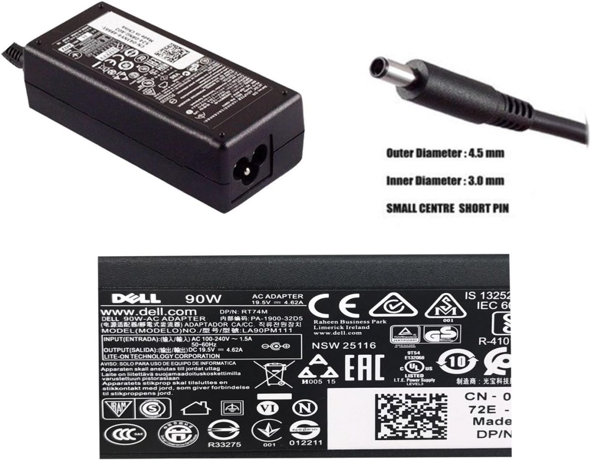 DELL LAPTOP CHARGER 90W 19.5V 4.62A GENUINE Original Adapter ( 4.5 MM ) ( 1 Yr Warranty ) Model No : Optiplex 5070 Micro - Image 5