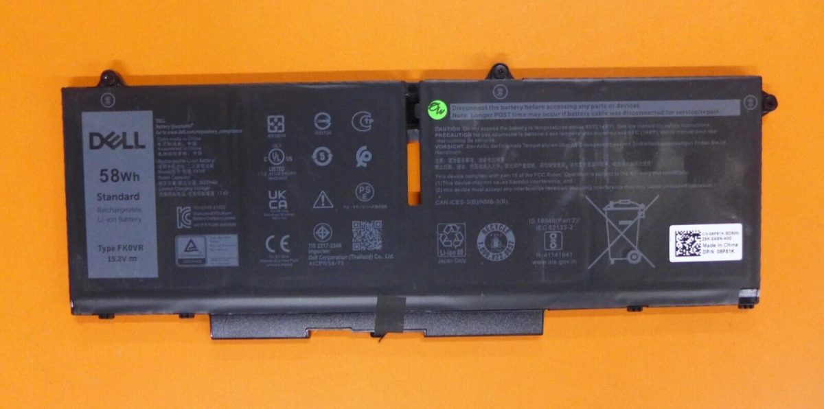 DELL 007KRV 07KRV 0H4PVC 0Y86WG 404T8 4FVJG D1GX0 H4PVC – FK0VR Genuine Original Laptop Notebook Battery ( 1 Yr Warranty ) - Image 2
